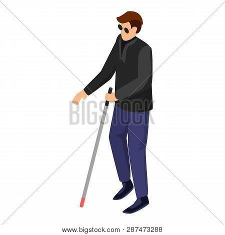 Blind Man Icon. Isometric Of Blind Man Icon For Web Design Isolated On White Background