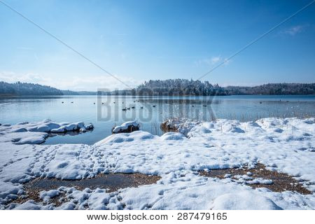 The Lake Osterseen Bavaria Germany winter scenery