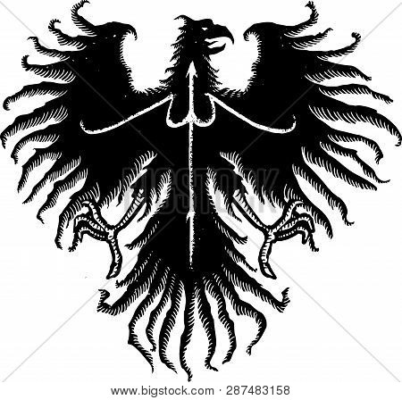 Black eagle animal symbol design art illustration