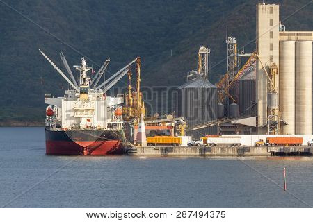 Cargo Operations - Lodaing Bulk Carrier At Modern Terminal