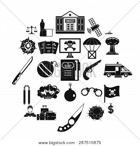 Antiterrorism Icons Set. Simple Set Of 25 Antiterrorism Icons For Web Isolated On White Background