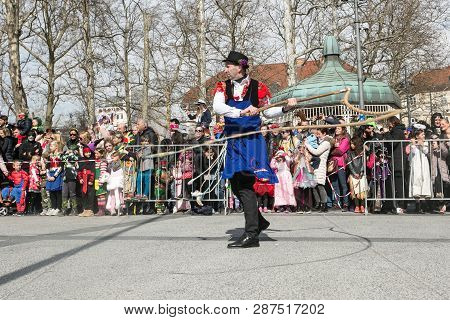 Ljubljana, Slovenia / Slovenia - February 02 2019: Carnival In Slovenia With Some Traditional Sloven