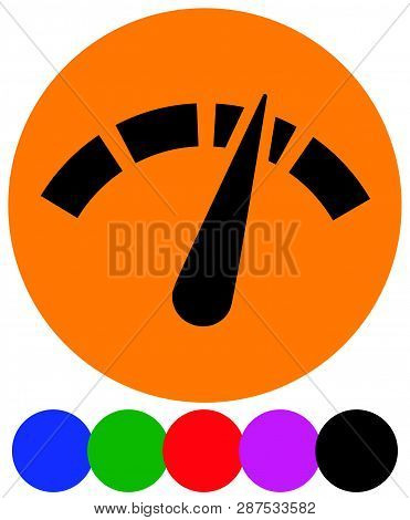 Icon With Gauge, Meter For Calibration, Indication, Level Themes