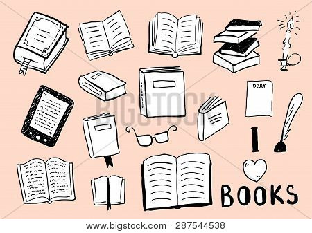 Book Icon Set In Thin Line Style