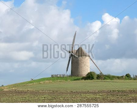 Mont St Michel , Normandy, France- September 22, 2015: Medium View Of Le Moulin De Moidrey, Normandy