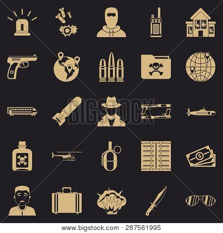 Antiterror Icons Set. Simple Set Of 25 Antiterror Icons For Web For Any Design
