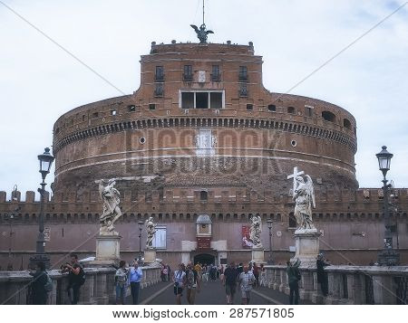 Rome, Italy- September 30, 2015: Exterior View Of Castel Santangelo, Rome