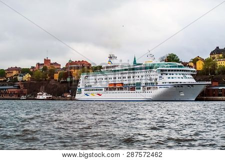 Stockholm / Sweden - May 15 2011: Cruise Ship Birka Paradise At The Pier Of Stockholm