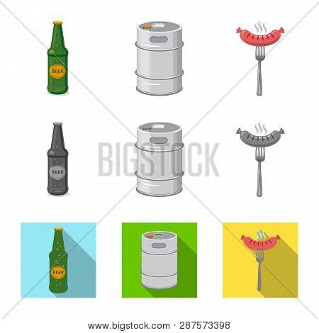 Vector Design Of Pub And Bar Sign. Set Of Pub And Interior Stock Symbol For Web.