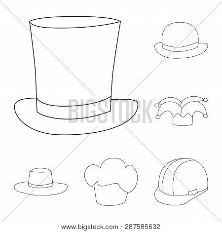 Isolated Object Of Headgear And Napper Icon. Set Of Headgear And Helmet Stock Vector Illustration.