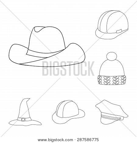 Isolated Object Of Headgear And Napper Sign. Collection Of Headgear And Helmet Vector Icon For Stock
