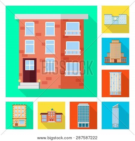 Vector Illustration Of Municipal And Center Icon. Collection Of Municipal And Estate   Stock Symbol 
