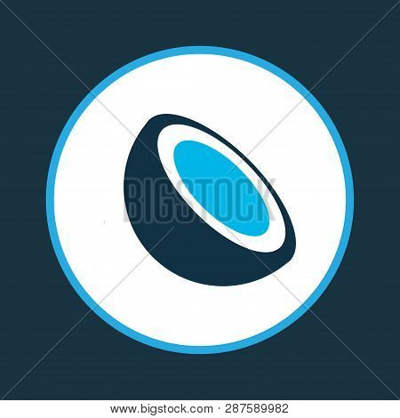 Cocoanut Icon Colored Symbol. Premium Quality Isolated Coco Element In Trendy Style.