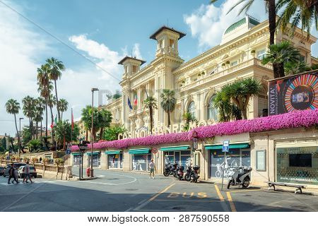 San Remo, Italy, September 18, 2018:  The Famous Casino In San Remo