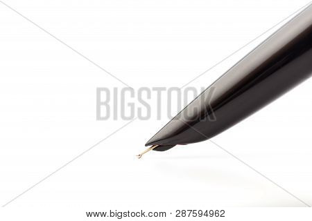Vintage Fountain Pen On White, Close Up
