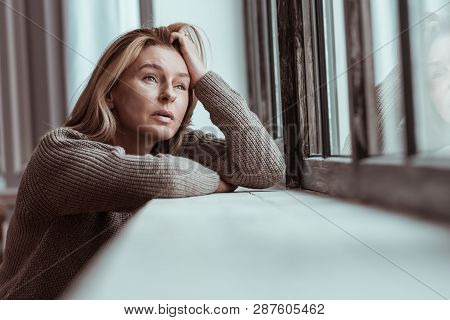 Woman Thinking About Suicide After Personal Problems