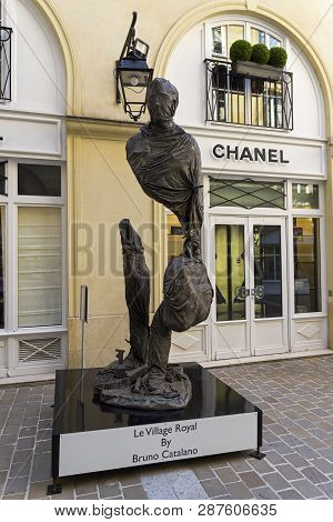 Paris, France - September 3, 2018: Street Exposure Of The Artworks Of Bruno Catalano On The Parisian