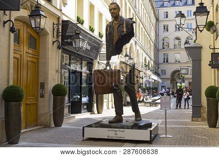 Paris, France - September 3, 2018: Street Exposure Of The Artworks Of Bruno Catalano On The Parisian