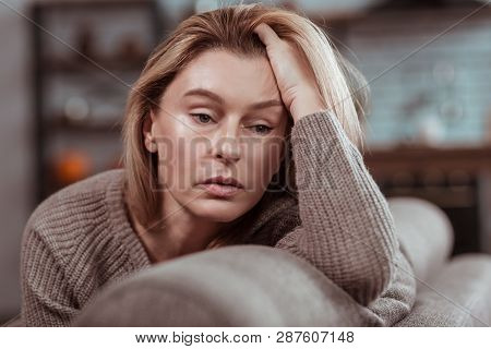Pleasant Appealing Woman Feeling Depressed After Divorce