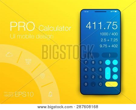Mobile Phone Application For Analytics. Stock Vector
