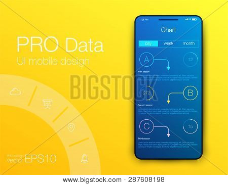 Mobile Phone Application For Analytics. Stock Vector