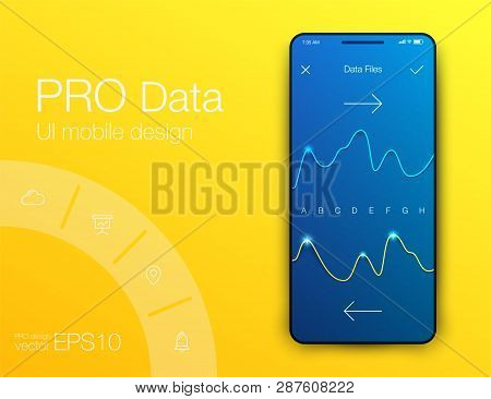 Mobile Phone Application For Analytics. Stock Vector