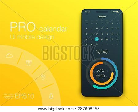 Mobile Phone Application For Analytics. Stock Vector