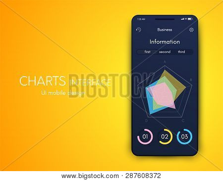Mobile Phone Application For Analytics. Stock Vector