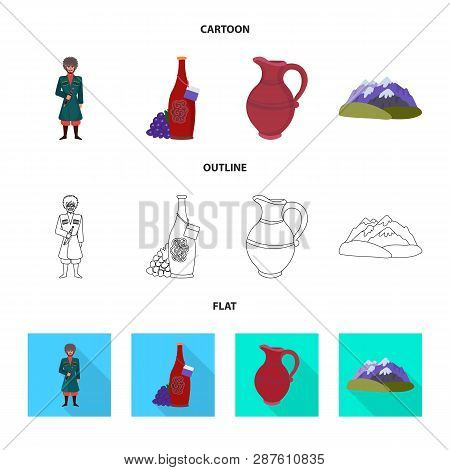 Isolated Object Of Culture And Sightseeing Sign. Collection Of Culture And Originality Stock Vector 