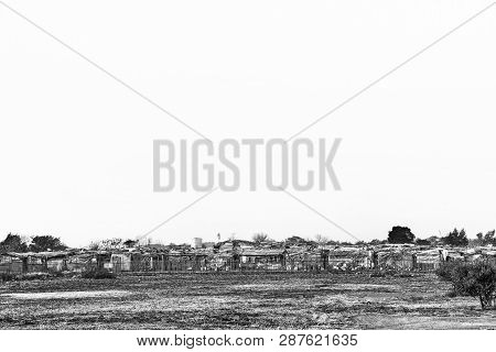 Pretoria, South Africa, July 31, 2018: The Plastic View Informal Township Bordering The Dutch Reform