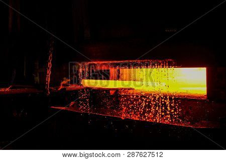 Atmosphere Of Steel-making Furnace In Smelting Steel Plant. High Temperature In The Melting Furnace.