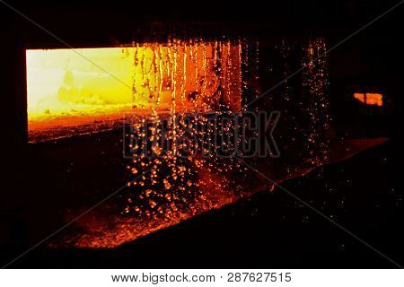 Atmosphere Of Steel-making Furnace In Smelting Steel Plant. High Temperature In The Melting Furnace.