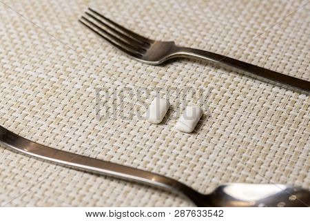 Chewing Gums After Eating To Protect Teeth From Tooth Decay Or Plaque. Sugar Free Oral Hygiene Durin