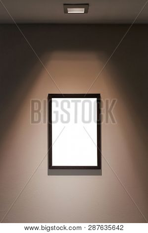 Empty picture frame on white background