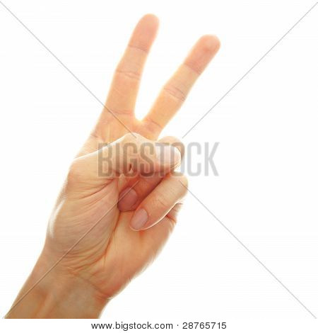 Hand White Peace Sign