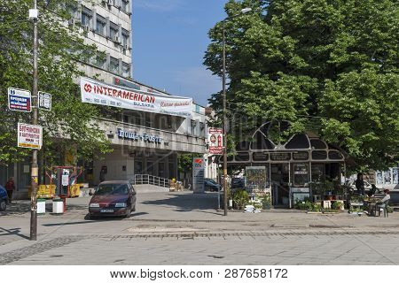 Ruse, Bulgaria - May 1, 2008: Building And Street At The Center Of City Of Ruse, Bulgaria