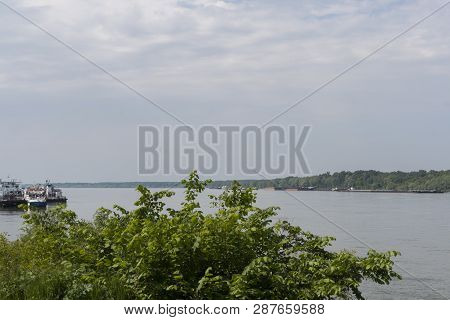 Ruse, Bulgaria - May 1, 2008: The Danube River Passing Through The City Of Ruse, Bulgaria