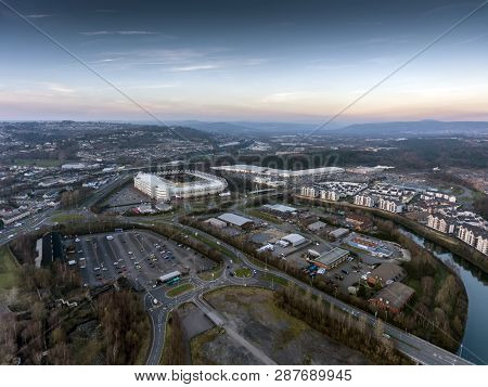 Editorial Swansea, Uk - February 25, 2019: The Liberty Stadium, Home Of Swansea City Football And Th