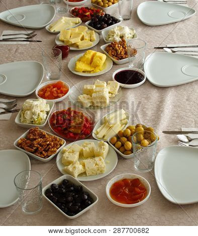 Weekend Breakfast Enjoyment. Brunch Time. Morning Breakfast. Classic Turkish Breakfast