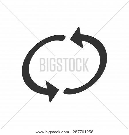 Arrow Rotation Icon In Flat Style. Sync Action Vector Illustration On White Isolated Background. Ref