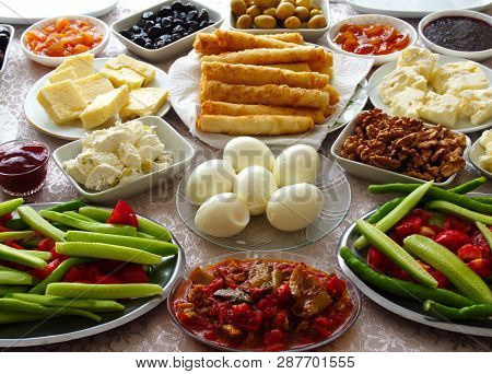 Weekend Breakfast Enjoyment. Brunch Time. Morning Breakfast. Classic Turkish Breakfast