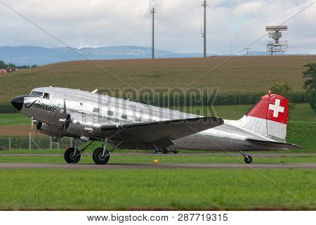 Payerne, Switzerland - August 30, 2014: Douglas Dc-3c Vintage Airliner N431hm.