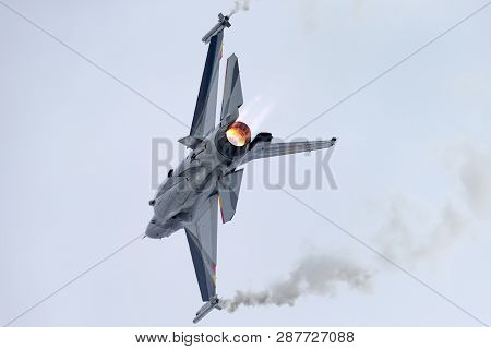 Payerne, Switzerland - August 30, 2014: Belgian Air Component (belgian Air Force) General Dynamics F