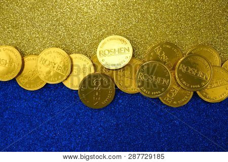 Kiev, Ukraine - February 1, 2019: Roshen Ukrainian Corporation was ranked 18th in the 