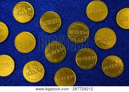 Kiev, Ukraine - February 1, 2019: Roshen Ukrainian Corporation was ranked 18th in the 