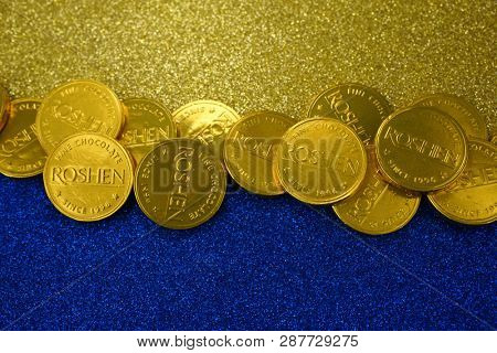 Kiev, Ukraine - February 1, 2019: Roshen Ukrainian Corporation was ranked 18th in the 