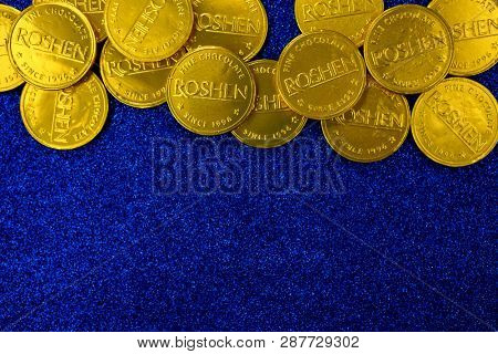 Kiev, Ukraine - February 1, 2019: Roshen Ukrainian Corporation was ranked 18th in the 