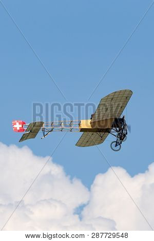 Payerne, Switzerland - September 6, 2014: Vintage Bleriot Xi Aircraft Owned And Operated By Mikael C