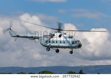 Payerne, Switzerland - September 1, 2014: Croatian Air Force And Air Defence Mil Mi-8 Military Helic