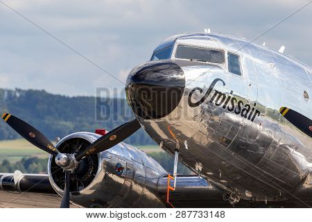 Payerne, Switzerland - September 2, 2014: Douglas Dc-3c Vintage Airliner N431hm.